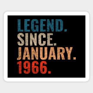 Legend since January 1966 Retro 1966 birthday shirt Sticker